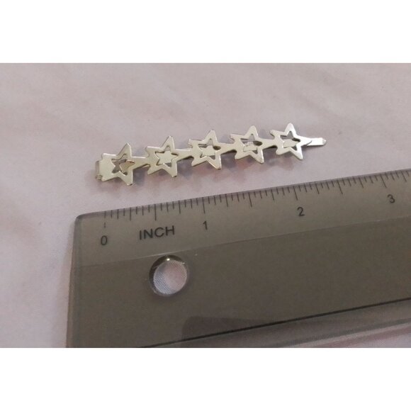 Silver Tone Star Hair Bobby Pin For Stylish Accessorizing - Picture 2 of 3